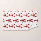 Peinture de homard Motif côtier marin (Serviette à main)