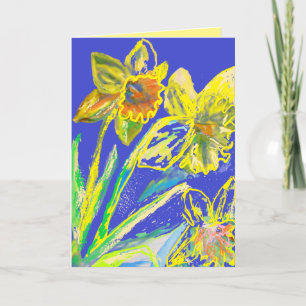 Peinture de jonquilles jaunes fleurs carte florale