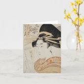 Peinture de Kitagawa Utamaro Carte à billets vierg (Yellow Flower)