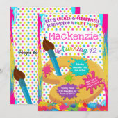 Peinture de la fête de peinture Invitations d'anni (Devant / Derrière)