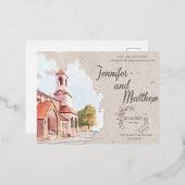 Peinture de l'aquarelle faire-part de mariage (Recto/Verso)