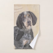 Peinture de linge bluetick - mignon chien original (Serviette à main)