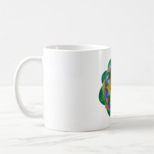 Peinture de Mandala Verte Tasse Blanche Classique