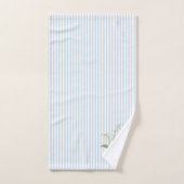 Peinture de muguet bleu rayure bleue (Serviette à main)