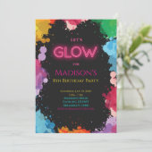Peinture de Neon Glow Invitation Anniversaire (Debout devant)