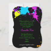 Peinture de néon, Sweet sixteen, Invitation Bat mi (Dos)