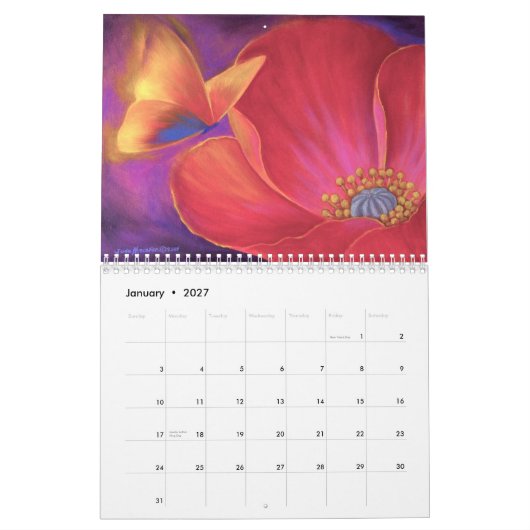 Peinture de papillon de 2011 calendriers (Jan 2027)