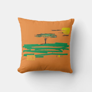 Peinture de paysage africain Afrique Coussin jetab