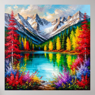 Peinture de Paysage de Montagne pour Décoration de