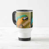 Peinture de perroquet bleu or Macaw Mug de voyage (Devant gauche)