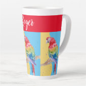 Peinture de perroquet rouge Macaw Mens Nom Art Mug (Angle droit)