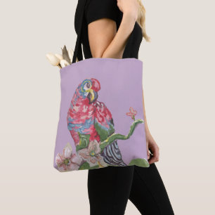 Peinture de perroquets Sac fourre-tout pourpre