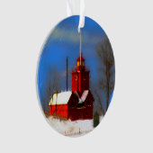 Peinture de phare rouge - Art original (devant)