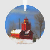 Peinture de phare rouge - Art original (dos)