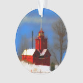 Peinture de phare rouge - Art original (devant)