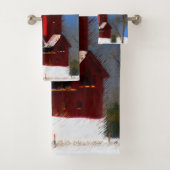 Peinture de phare rouge - Art original (En situation)
