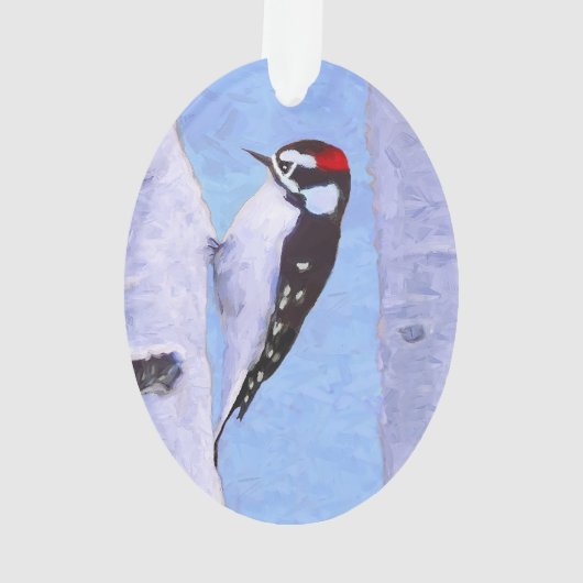 Peinture de Pic Downy - Oiseau original (dos)