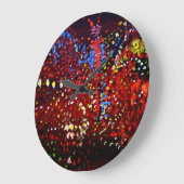 Peinture de points abstraits Horloge murale ronde (Angle)