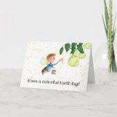 Peinture de poires personnalisées Carte d'annivers (Devant)