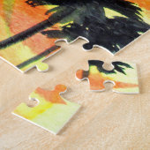 Peinture de puzzle de palmier couché de soleil (Côté)
