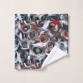 Peinture de roses blanches, noires, argentées et r (Gant de toilette)