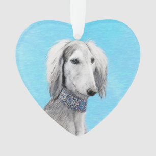Peinture de Saluki (Argent) - Joli art original de