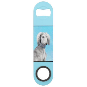 Peinture de Saluki (Argent) - Joli art original de