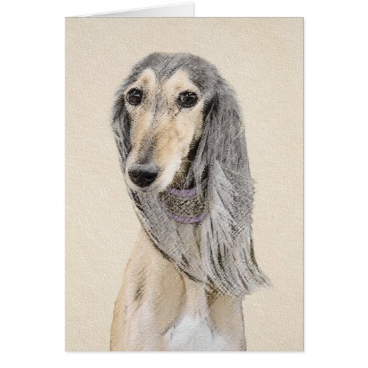 Peinture de Saluki (Faune) - Cute Original Chien A (Devant)