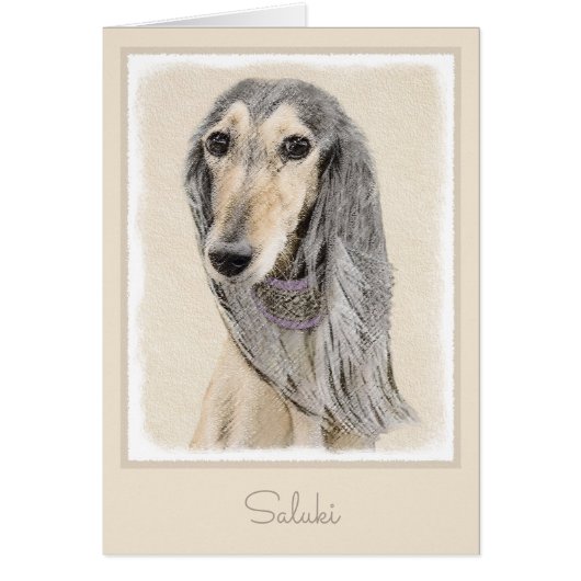 Peinture de Saluki (Faune) - Cute Original Chien A (Devant)