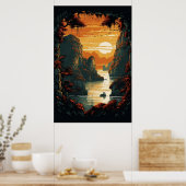 Peinture de Sunrise Over Mountains Poster ArtImpri (Cuisine)