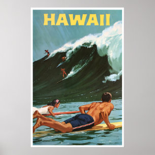 Peinture de surf à Hawaii Impression d'art hawaïen