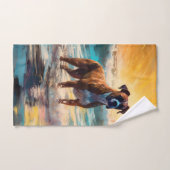 Peinture de surf de la plage Boxer (Serviette à main)