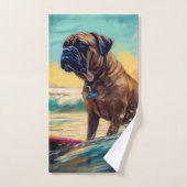 Peinture de surf de la plage Boxer (Serviette à main)