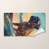 Peinture de surf de la plage Boxer (Serviette à main)