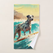 Peinture de surf de la plage dalmate (Serviette à main)