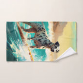 Peinture de surf de la plage dalmate (Serviette à main)