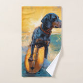 Peinture de surf de plage de Bluetick Coonhound (Serviette à main)