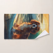 Peinture de surf sur la plage de Cavalier King (Serviette à main)