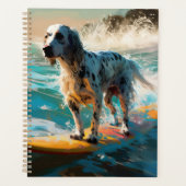 Peinture de surf sur la plage de Setter anglais (Devant)