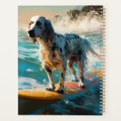 Peinture de surf sur la plage de Setter anglais (Dos)