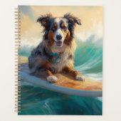 Peinture de Surf sur Plage de Berger Australien (Devant)