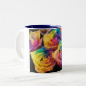 Peinture de tasse de roses d'arc-en-ciel (Devant gauche)
