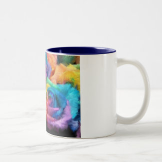 Peinture de tasse de roses d'arc-en-ciel