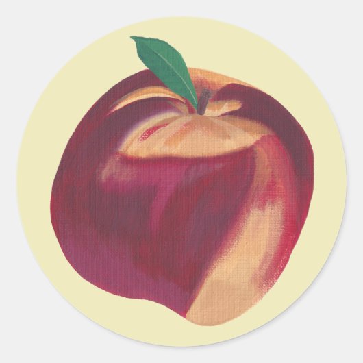 Peinture de toute la pêche mûre, Stickers de fruit (Devant)