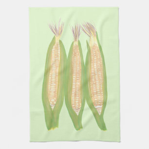 Peinture de trois serviettes de cuisine d'épi de