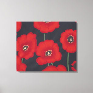 Peinture de Tulipes Rouges sur Toile Enveloppée No