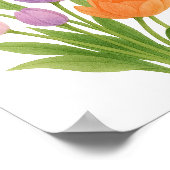 Peinture de tulipes violettes et orange, Art mural (Coin)