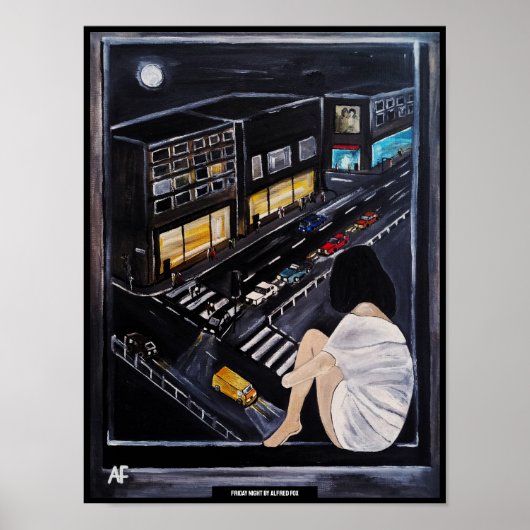 Peinture de vendredi soir par Alfred Fox Affiche (Devant)
