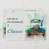 Peinture de vieux camion Invitation d'anniversaire (Devant / Derrière)