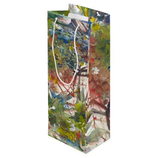 Peinture de vignoble de sac de cadeau de vin (Dos Angle)